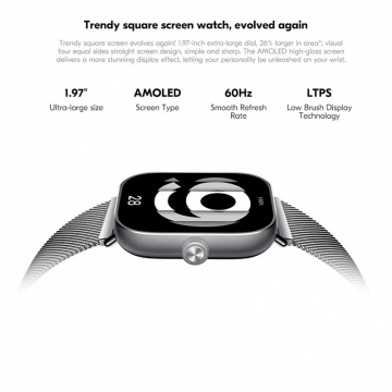 Смарт-годинник Xiaomi Redmi Watch 4 (Global Version), модель M2315W1, екран 1,97'' AMOLED, частота оновлення 60 Гц, LTPS 5 Гц, яскравість 600 nit, Always-On Display, крокомір, 150+ споривних режимів, 200+ циферблатів, моніторінг серцевого ритму, моніторінг рівня кисню в крові, моніторінг фаз і якості сну, будильник, Bluetooth-дзвінки, Bluetooth 5.3, динамік, GNSS (GPS, GLONASS, BeiDou, Galileo, QZSS), Mi Fitness, захист від води 5 АТМ, акумулятор 470 мА/г (до 20 днів від одного заряда), HyperOS, Київ, Киев