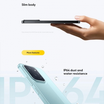Смартфон Xiaomi Poco C85 NFC (8 + 256 Гб, Global Version), 2 SIM-карти, 4G LTE, Helio G81-Ultra, 8 Гб RAM + 256 Гб ROM, екран 6,9'' IPS 1600 * 720, 120 Гц, камера 50 МП, акумулятор 6000 мА/г / 33 Вт, сканер відбитків пальців, Wi-Fi, Bluetooth 5.4, GPS, NFC / Google Pay, OTG, USB Type-C, 3,5 мм аудіоджек, HyperOS 2, Android 15, УКРАЇНСЬКА МОВА, GOOGLE PLAY, Київ, Киев