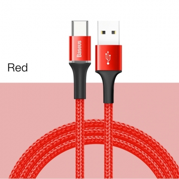 Светящийся кабель Baseus Halo (USB – USB Type-C), луженая медь, термопластичный эластомер и нейлоновая оплётка высокой плотности, разъёмы из алюминиевого сплава, светитящееся кольцо вокруг коннектора USB Type-C свтится при зарядке разными цветами, быстрая зарядка Qualcomm Quick Charge 3.0, параметры зарядки заряжаемых устройств: 9 В / 2 А, 5 В / 3 А, скорость передачи данных до 480 Мб/с, встроенный смарт-чип для безопасной быстрой зарядки, застёжка Velcro (липучка), длина кабеля 1 м, чёрный, красный, Киев
