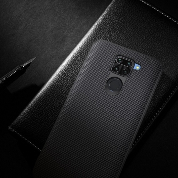 Текстурированный чехол-накладка Nillkin для смартфона Xiaomi Redmi Note 9 / Xiaomi Redmi 10X 4G, textured case, противоударный бампер, рифлёный пластик с нейлоновым волокном, рама из термополиуретана, логотип Nillkin, двойное отверстие для крепления ремешка, чёрный, Киев