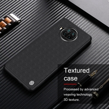 Текстурированный чехол-накладка Nillkin для смартфона Xiaomi Mi10T Lite / Xiaomi Redmi Note 9 Pro 5G (China), textured case, противоударный бампер, рифлёный пластик с нейлоновым волокном, рама из термополиуретана, логотип Nillkin, двойное отверстие для крепления ремешка, чёрный, Киев