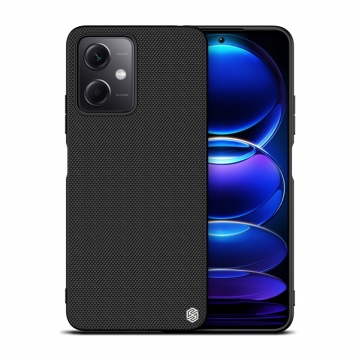 Текстурированный чехол-накладка Nillkin для смартфона Xiaomi Redmi Note 12 5G / Xiaomi Poco X5 5G, textured case, противоударный бампер, рифлёный пластик с нейлоновым волокном, рама из термополиуретана, логотип Nillkin, двойное отверстие для крепления ремешка, чёрный, Киев, Київ