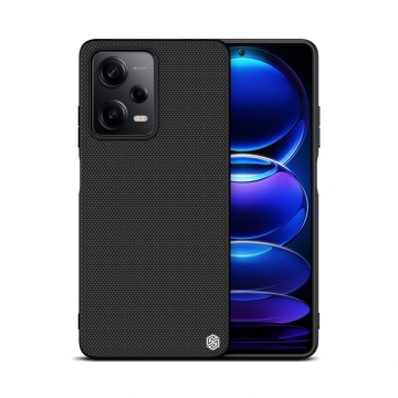 Текстурированный чехол-накладка Nillkin для смартфона Xiaomi Redmi Note 12 Pro 5G / Xiaomi Poco X5 Pro 5G, textured case, противоударный бампер, рифлёный пластик с нейлоновым волокном, рама из термополиуретана, логотип Nillkin, двойное отверстие для крепления ремешка, чёрный, Киев, Київ