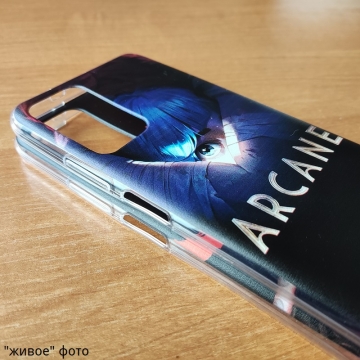 Тематический чехол «Arcane (League Of Legends)» для смартфона Poco M4 Pro 5G / Xiaomi Redmi Note 11S 5G / Xiaomi Redmi Note 11T 5G, чехол на тему сериала Arcane (League Of Legends), Jinx, термополиуретан, накладки на кнопки регулировки громкости, прозрачный с рисунком, Киев