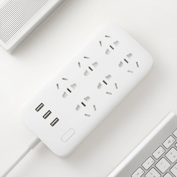 Удлинитель Xiaomi Mijia Power Strip 6, негорючий пластик, термоустойчивость до 750 ℃, медный кабель, бронзовые контакты, 6 универсальных розеток (EU, UK, US, AU, CN), 3 порта USB, быстрая зарядка, Quick Charge, нескользящие ножки, Киев