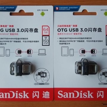 USB – microUSB OTG флешка SanDisk (64 Гб), MicroUSB OTG flash drive, телескопический слайдер, USB 3.0, мультисистемная совместимость, программа для управления контентом SanDisk Memory Zone App, Киев