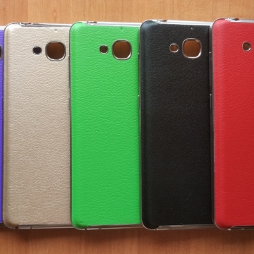 Задняя крышка для Xiaomi RedMi 2 / RedMi 2A, искусственная кожа, хромированная рамка, чёрный, белый, зелёный, оранжевый, фиолетовый, коричневый, красный, Киев