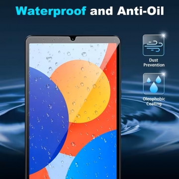 Захисне скло Glass Screen Pro+ для планшетного комп'ютера Xiaomi Redmi Pad SE 8.7, броньоване скло, загартоване скло, товщина 0,33 мм, показник за мінералогічною шкалою твердості (шкала Мооса від 1 до 10): 9H, в 4 рази більш стійке до подряпин, ніж звичайна захисна плівка, не впливає на чутливість сенсора, не спотворює кольори, антивідблискове покриття, олеофобне покриття, Київ, Киев
