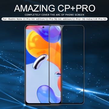 Защитное стекло Nillkin CP+Pro (3D Full Glue) для смартфона Xiaomi Redmi Note 11 Pro / Xiaomi Redmi Note 11 Pro 5G / Xiaomi Redmi Note 11E Pro (China), закалённое стекло, бронированное стекло, полноэкранное стекло, полноклейка, клеится к экрану смартфона всей поверхностью, 9H, толщина 0,33 мм, не влияет на чувствительность сенсора, не искажает цвета, антибликовое покрытие, олеофобное покрытие, стекло с закруглёнными краями 2.5D, 2,5D, 3D, 5D, 6D, прозрачное с чёрной или белой рамкой, liquid, Киев, Київ