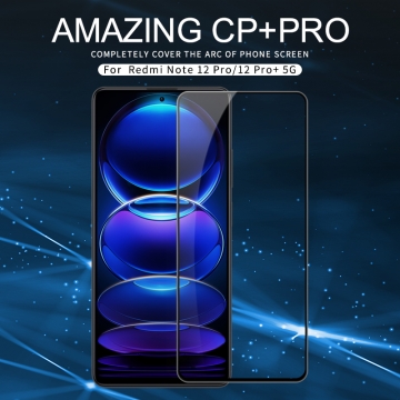 Защитное стекло Nillkin CP+Pro (3D Full Glue) для смартфона Xiaomi Redmi Note 12 Pro 5G / Xiaomi Redmi Note 12 Pro+ / Xiaomi Poco X5 Pro 5G, закалённое стекло, бронированное стекло, полноэкранное стекло, полноклейка, клеится к экрану смартфона всей поверхностью, 9H, толщина 0,33 мм, не влияет на чувствительность сенсора, не искажает цвета, антибликовое покрытие, олеофобное покрытие, стекло с закруглёнными краями 2.5D, 2,5D, 3D, 5D, 6D, прозрачное с чёрной рамкой, liquid, Киев, Київ