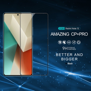 Захисне скло Nillkin CP+Pro (3D Full Glue) для смартфона Xiaomi Redmi Note 13 5G, броньоване скло, скло сумісне з усіма чохлами Nillkin, товщина 0,33 мм, шкала Мооса 9H, в 4 рази більш стійке до подряпин, ніж захисна плівка, не впливає на чутливість сенсора, не спотворює кольори, антивідблискове покриття, олеофобне покриття, скло із закругленими краями (2.5D), набір ганчірок і протипилових стікерів, Київ, Киев