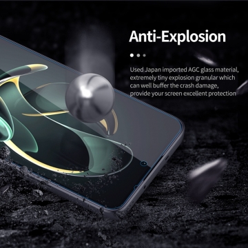 Захисне скло Nillkin H+Pro для смартфона Xiaomi 13T / Xiaomi 13T Pro / Xiaomi Redmi K60 Ultra, товщина 0,2 мм, показник за мінералогічною шкалою твердості шкала Мооса 9H, в 4 рази більш стійке до подряпин, ніж звичайна захисна плівка, не впливає на чутливість сенсора, не спотворює кольори, антивідблискове покриття, олеофобне покриття, скло із закругленими краями (2.5D), в комплекті є набір ганчірок і протипилових стікерів, Київ, Киев