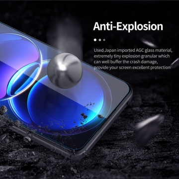 Захисне скло Nillkin H+Pro для смартфона Xiaomi Redmi Note 12 4G / Xiaomi Redmi Note 12 5G / Xiaomi Poco X5 5G, товщина 0,2 мм, показник за мінералогічною шкалою твердості шкала Мооса 9H, в 4 рази більш стійке до подряпин, ніж звичайна захисна плівка, не впливає на чутливість сенсора, не спотворює кольори, антивідблискове покриття, олеофобне покриття, скло із закругленими краями (2.5D), в комплекті є набір ганчірок і протипилових стікерів, Київ, Киев