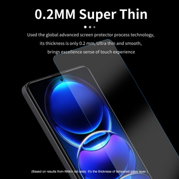 Захисне скло Nillkin H+Pro для смартфона Xiaomi Redmi Note 12 Pro 5G / Xiaomi Redmi Note 12 Pro+ 5G / Xiaomi Poco X5 Pro 5G, товщина 0,2 мм, показник за мінералогічною шкалою твердості шкала Мооса 9H, в 4 рази більш стійке до подряпин, ніж звичайна захисна плівка, не впливає на чутливість сенсора, не спотворює кольори, антивідблискове покриття, олеофобне покриття, скло із закругленими краями (2.5D), в комплекті є набір ганчірок і протипилових стікерів, Київ, Киев