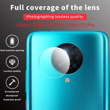 Защитное стекло для камеры смартфона Xiaomi Redmi K30 Pro / Xiaomi Poco F2 Pro, бронированное стекло, толщина 0,2 – 0,3 мм, показатель по минералогической шкале твёрдости (шкала Мооса от 1 до 10): 9H (твёрдость алмаза 10H), в 4 раза более устойчиво к царапинам, чем обычная защитная плёнка, не влияет на качество съёмки, прозрачное, Киев