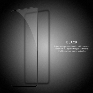 Защитное стекло Nillkin CP+Pro (3D Full Glue) для смартфона Xiaomi Mi Mix 3, закалённое стекло, бронированное стекло, полноэкранное стекло, полноклейка, клеится к экрану смартфона всей поверхностью, 9H, толщина 0,33 мм, не влияет на чувствительность сенсора, не искажает цвета, антибликовое покрытие, олеофобное покрытие, стекло с закруглёнными краями 2.5D, 2,5D, 3D, 5D, 6D, прозрачное с чёрной или белой рамкой, liquid, Киев