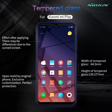 Защитное стекло Nillkin H+Pro для смартфона Xiaomi Mi Play, закалённое стекло, бронированное стекло, 9H, толщина 0,2 мм, 2,5D, 2.5D, антибликовое покрытие, олеофобное покрытие, Киев