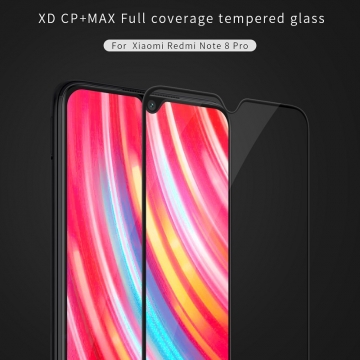 Защитное стекло Nillkin XD CP+Max (Full Glue) для смартфона Xiaomi Redmi Note 8 Pro, закалённое стекло, бронированное стекло, клеится к экрану смартфона всей поверхностью, дополнительно усилены края стекла, 9H, толщина 0,33 мм, не влияет на чувствительность сенсора, не искажает цвета, антибликовое покрытие, олеофобное покрытие, стекло с закруглёнными краями 2.5D, 2,5D, 3D, 5D, 6D, прозрачное с чёрной или белой рамкой, liquid, Киев