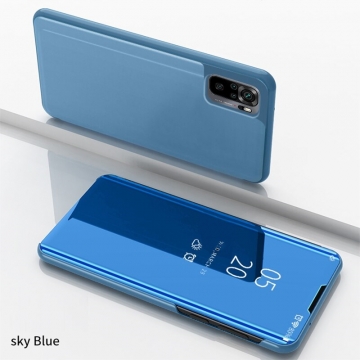 Зеркальный чехол-книжка-подставка Mirror Case для смартфона Xiaomi Redmi Note 10 / Xiaomi Redmi Note 10S / Xiaomi Poco M5S, противоударный чехол, пластик + полиуретан, смарт-чехол (при открытии чехла экран включается), Kview Magic Mirror, возможность трансформации чехла в подставку для просмотра видео, чёрный, синий, фиолетовый, золотой, розовый, Киев, Київ