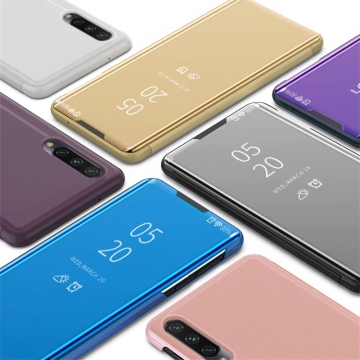 Зеркальный чехол-книжка-подставка Mirror Case для смартфона Xiaomi Mi A3 / Xiaomi Mi CC9e, противоударный чехол, пластик + полиуретан, смарт-чехол (при открытии чехла экран включается), Kview Magic Mirror, возможность трансформации чехла в подставку для просмотра видео, чёрный, синий, фиолетовый, золотой, серебряный, розовый, Киев
