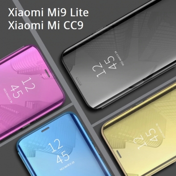 Зеркальный чехол-книжка-подставка Mirror Case для смартфона Xiaomi Mi9 Lite / Xiaomi Mi CC9, противоударный чехол, пластик + полиуретан, смарт-чехол (при открытии чехла экран включается), Kview Magic Mirror, возможность трансформации чехла в подставку для просмотра видео, чёрный, синий, фиолетовый, золотой, розовый, Киев