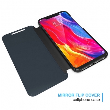 Зеркальный чехол-книжка-подставка Mirror Case для смартфона Xiaomi Mi9 Lite / Xiaomi Mi CC9, противоударный чехол, пластик + полиуретан, смарт-чехол (при открытии чехла экран включается), Kview Magic Mirror, возможность трансформации чехла в подставку для просмотра видео, чёрный, синий, фиолетовый, золотой, розовый, Киев