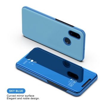 Зеркальный чехол-книжка-подставка Mirror Case для смартфона Xiaomi Redmi 6 Pro / Xiaomi Mi A2 Lite, противоударный чехол, пластик + полиуретан, смарт-чехол (при открытии чехла экран включается), Kview Magic Mirror, возможность трансформации чехла в подставку для просмотра видео, чёрный, синий, фиолетовый, золотой, серебряный, розовый, Киев