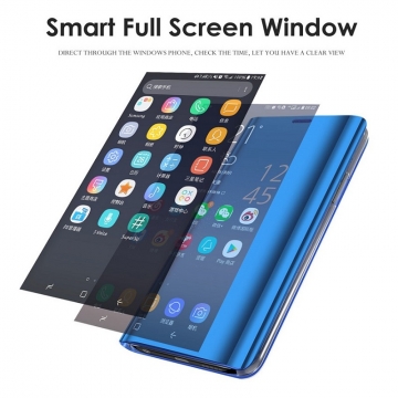 Зеркальный чехол-книжка-подставка Mirror Case для смартфона Xiaomi Redmi 8, противоударный чехол, пластик + полиуретан, смарт-чехол (при открытии чехла экран включается), Kview Magic Mirror, возможность трансформации чехла в подставку для просмотра видео, чёрный, синий, фиолетовый, золотой, розовый, Киев