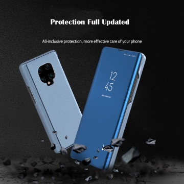 Зеркальный чехол-книжка-подставка Mirror Case для смартфона Xiaomi Redmi Note 9 Pro / Xiaomi Redmi Note 9 Pro Max / Xiaomi Redmi Note 9S, противоударный чехол, пластик + полиуретан, смарт-чехол (при открытии чехла экран включается), Kview Magic Mirror, возможность трансформации чехла в подставку для просмотра видео, чёрный, синий, фиолетовый, золотой, розовый, Киев