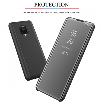 Зеркальный чехол-книжка-подставка Mirror Case для смартфона Xiaomi Redmi Note 9 Pro / Xiaomi Redmi Note 9 Pro Max / Xiaomi Redmi Note 9S, противоударный чехол, пластик + полиуретан, смарт-чехол (при открытии чехла экран включается), Kview Magic Mirror, возможность трансформации чехла в подставку для просмотра видео, чёрный, синий, фиолетовый, золотой, розовый, Киев