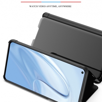 Зеркальный чехол-книжка-подставка Mirror Case для смартфона Xiaomi Redmi Note 9 Pro / Xiaomi Redmi Note 9 Pro Max / Xiaomi Redmi Note 9S, противоударный чехол, пластик + полиуретан, смарт-чехол (при открытии чехла экран включается), Kview Magic Mirror, возможность трансформации чехла в подставку для просмотра видео, чёрный, синий, фиолетовый, золотой, розовый, Киев