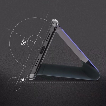 Зеркальный чехол-книжка-подставка Mirror Case для смартфона Xiaomi Redmi Note 9 Pro / Xiaomi Redmi Note 9 Pro Max / Xiaomi Redmi Note 9S, противоударный чехол, пластик + полиуретан, смарт-чехол (при открытии чехла экран включается), Kview Magic Mirror, возможность трансформации чехла в подставку для просмотра видео, чёрный, синий, фиолетовый, золотой, розовый, Киев