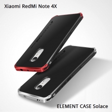 Чехол Element Case Solace для смартфона Xiaomi RedMi Note 4X, корпус из поликарбоната, алюминиевые накладки, бампер состоит из трёх частей, скрученных четырьмя винтиками, в комплект входит отвёртка и 2 запасных винтика, резиновые прокладки на внутренней поверхности рамы для защиты корпуса смартфона со встроенными кнопками регулировки громкости и включения / выключения, фабричная упаковка, Киев