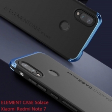 Чехол Element Case Solace для смартфона Xiaomi Redmi Note 7 / Redmi Note 7 Pro, противоударный бампер, корпус из поликарбоната, алюминиевые накладки, бампер состоит из трёх частей, скрученных четырьмя винтиками, в комплект входит отвёртка и 2 запасных винтика, резиновые прокладки на внутренней поверхности рамы для защиты корпуса смартфона со встроенными кнопками регулировки громкости и включения / выключения, фабричная упаковка, Киев