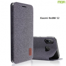 Чехол-книжка MOFI (Fabric Flip Case) для смартфона Xiaomi RedMi S2, горизонтальный флип, силиконовая накладка, поверхность с тканевым покрытием, металлическая пластина внутри флипа, логотип «MOFI», возможность трансформации чехла в подставку для просмотра видео, чёрный, серый, коричневый, Киев