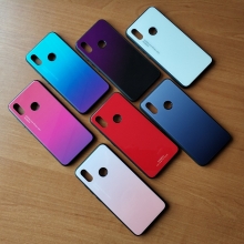 Чехол-накладка Amzboon для смартфона Xiaomi Mi8, защитный чехол, противоударный чехол, термополиуретан, поликарбонат, закалённое стекло, градиентная окраска (цвета плавно переходят из одного в другой), монохромная окраска, накладки на кнопки регулировки громкости и включения / выключения, двойное отверстие для крепления ремешка, чёрный, красный, голубой, розовый, чёрный + фиолетовый, голубой + фиолетовый, красный + фиолетовый, розовый + фиолетовый, жёлтый + зелёный, Киев
