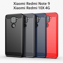 Чехол-накладка Carbon Fiber для смартфона Xiaomi Redmi Note 9 / Xiaomi Redmi 10X 4G, iPaky, противоударный бампер, силикон, термополиуретан, TPU, чёрный, синий, серый, красный, Киев