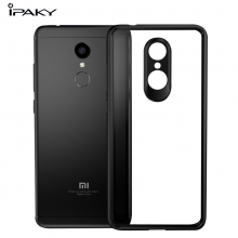 Чехол-накладка iPaky (серия Letou) для смартфона Xiaomi RedMi 5, рама из термополиуретана, TPU, акриловая задняя панель, прозрачный пластик, сочетание жёсткости с гибкостью, накладки на кнопки регулировки громкости и включения / выключения, чёрный, синий, красный, Киев