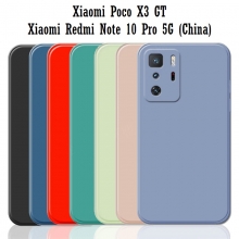 Чехол-накладка Liquid Silicone для смартфона Xiaomi Poco X3 GT / Xiaomi Redmi Note 10 Pro 5G (China), противоударный бампер, термополиуретан с мягкой подкладкой, флок, эластичность в сочетании с устойчивостью к растяжению, устойчивость к царапинам, накладки на кнопки регулировки громкости и включения / выключения, двойное отверстие для крепления ремешка, чёрный, синий, серый, сиреневый, красный, зелёный, жёлтый, розовый, персиковый, Киев