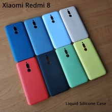 Чехол-накладка Liquid Silicone для смартфона Xiaomi Redmi 8, противоударный бампер, термополиуретан с мягкой подкладкой, эластичность в сочетании с устойчивостью к растяжению, устойчивость к царапинам, накладки на кнопки регулировки громкости и включения / выключения, двойное отверстие для крепления ремешка, чёрный, синий, серый, сиреневый, красный, зелёный, жёлтый, персиковый, Киев