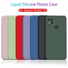 Чехол-накладка Liquid Silicone для смартфона Xiaomi Redmi 9C, противоударный бампер, термополиуретан с мягкой подкладкой, эластичность в сочетании с устойчивостью к растяжению, устойчивость к царапинам, накладки на кнопки регулировки громкости и включения / выключения, двойное отверстие для крепления ремешка, чёрный, синий, серый, сиреневый, красный, зелёный, жёлтый, персиковый, Киев