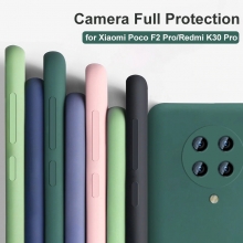 Чехол-накладка Liquid Silicone для смартфона Xiaomi Redmi K30 Pro / Xiaomi Poco F2 Pro, противоударный бампер, термополиуретан с мягкой подкладкой, флок, эластичность в сочетании с устойчивостью к растяжению, устойчивость к царапинам, накладки на кнопки регулировки громкости и включения / выключения, двойное отверстие для крепления ремешка, чёрный, синий, серый, сиреневый, красный, зелёный, жёлтый, розовый, персиковый, Киев