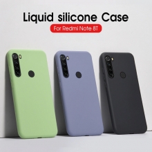 Чехол-накладка Liquid Silicone для смартфона Xiaomi Redmi Note 8T, противоударный бампер, термополиуретан с мягкой подкладкой, эластичность в сочетании с устойчивостью к растяжению, устойчивость к царапинам, накладки на кнопки регулировки громкости и включения / выключения, двойное отверстие для крепления ремешка, чёрный, синий, серый, сиреневый, красный, зелёный, жёлтый, персиковый, Киев