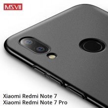Чехол-накладка MSVII для смартфона Xiaomi Redmi Note 7 / Redmi Note 7 Pro, противоударный тонкий бампер, шероховатый пластик, гладкий пластик, чёрный, синий, Киев