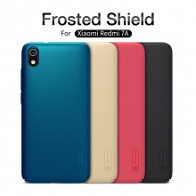 Чехол-накладка Nillkin Super Frosted Shield для смартфона Xiaomi Redmi 7A, противоударный бампер, рифлёный пластик, чёрный, белый, золотой, красный, сапфирово-синий (Sapphire Blue), сине-зелёный (Peacock Blue), подставка для просмотра видео, Киев