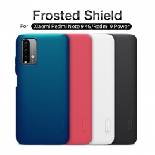 Чехол-накладка Nillkin Super Frosted Shield для смартфона Xiaomi Redmi Note 9 4G (China) / Xiaomi Redmi 9T / Xiaomi Redmi 9 Power, противоударный бампер, рифлёный пластик, накладки на кнопки регулировки громкости, чёрный, белый, золотой, красный, сапфирово-синий (Sapphire Blue), сине-зелёный (Peacock Blue), подставка для просмотра видео, Киев