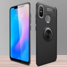 Чехол-накладка с магнитным кольцом для смартфона Xiaomi Mi8, термополиуретан (TPU), накладки на кнопки регулировки громкости и включения / выключения, несъёмное кольцо для пальца, которое также можно использовать как подставку при просмотре видео, угол поворота кольца 360 градусов, угол наклона кольца 150 градусов, металлический сердечник крепится к автомобильным магнитным держателям, чёрный, синий, красный, розовый, Киев