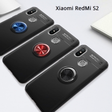 Чехол-накладка с магнитным кольцом для смартфона Xiaomi RedMi S2, термополиуретан (TPU), накладки на кнопки регулировки громкости и включения / выключения, несъёмное кольцо для пальца, которое также можно использовать как подставку при просмотре видео, угол поворота кольца 360 градусов, угол наклона кольца 150 градусов, металлический сердечник крепится к автомобильным магнитным держателям, чёрный, синий, красный, розовый, Киев