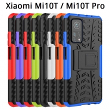 Чехол-накладка с подставкой для смартфона Xiaomi Mi10T / Xiaomi Mi10T Pro / Xiaomi Redmi K30S, бронированный противоударный бампер, поликарбонат + термополиуретан, сочетание жёсткости с гибкостью, в чехол встроена подставка для просмотра видео, чёрный + чёрный, чёрный + красный, чёрный + оранжевый, чёрный +розовый, чёрный + синий, чёрный + фиолетовый, чёрный + зелёный, чёрный + белый, Киев