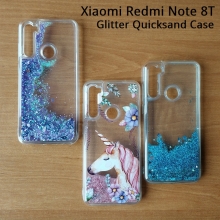 Чехол-накладка с подвижными блёстками Glitter Quicksand для смартфона Xiaomi Redmi Note 8T, Neon Sand, противоударный бампер, поликарбонат + термополиуретан, подвижные блёстки, накладки на кнопки регулировки громкости и включения / выключения, двойное отверстие для крепления ремешка, единорог, unicorn, Киев